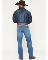 Wrangler X Coors Banquet Men's 13MWZ Golden Blue Medium Wash Straight Stretch Denim Jeans