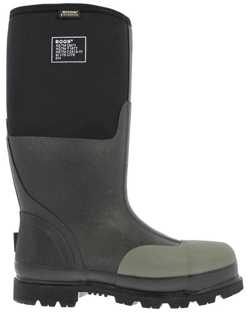 Bogs Men's Rancher Black Insulated Work Boots - Steel Toe