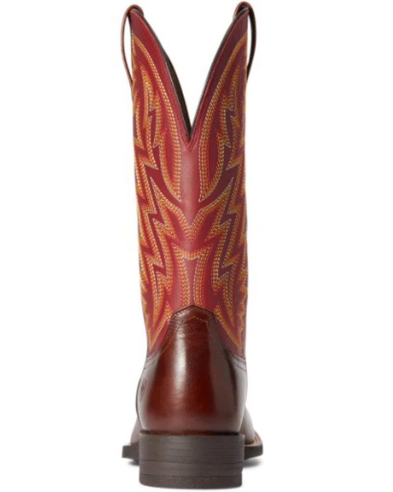 Ariat Men's Crest Macaw Red Dynamic Performance Western Boot - Broad Square Toe