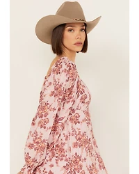 Free People Women's Jaymes Floral Print Long Sleeve Midi Dress