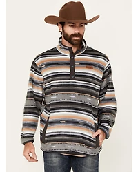 Cinch Men's Striped Print Quarter Snap Long Sleeve Pullover
