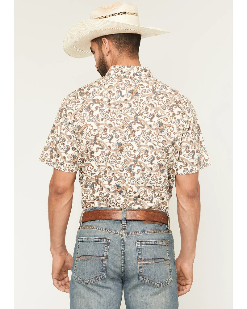 Cody James Men's Carlsbad Paisley Print Short Sleeve Snap Western Shirt
