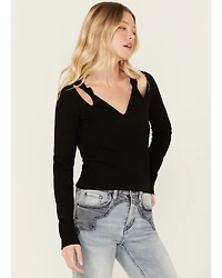 Miss Me Women's Boot Barn Exclusive Solid Long Sleeve Knit Top