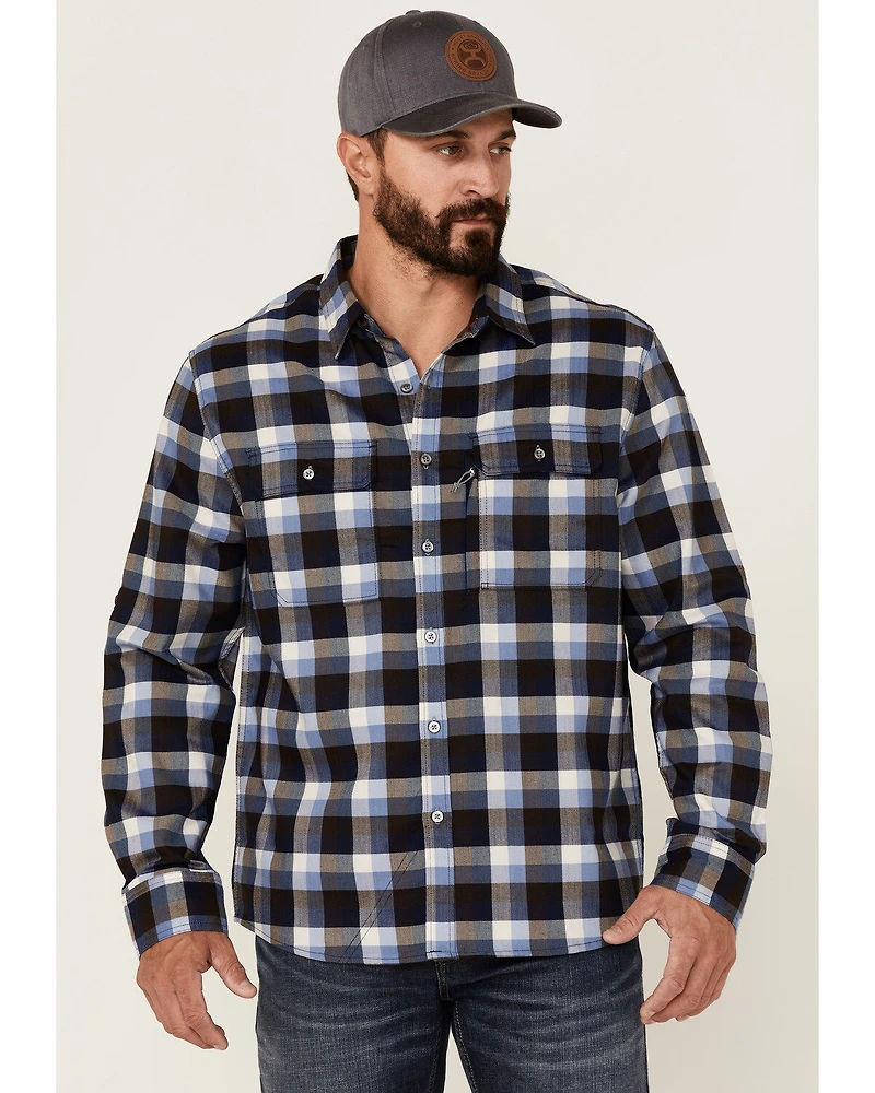 Flag & Anthem Men's Multi Manhasset Performance Plaid Long Sleeve Button-Down Western Flannel Shirt