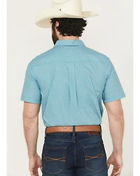 RANK 45® Men's Wild West Geo Print Short Sleeve Button-Down Stretch Western Shirt