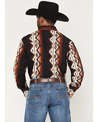 Wrangler Men's Checotah Southwestern Print Long Sleeve Snap Western Shirt