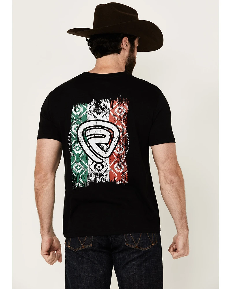 Rock & Roll Denim Men's Mexico Flag Short Sleeve Graphic T-Shirt