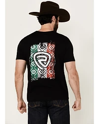 Rock & Roll Denim Men's Mexico Flag Short Sleeve Graphic T-Shirt