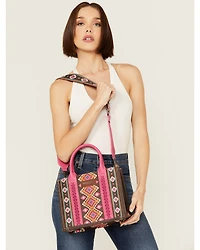Wrangler Women's Southwestern Print Small Canvas Crossbody Bag