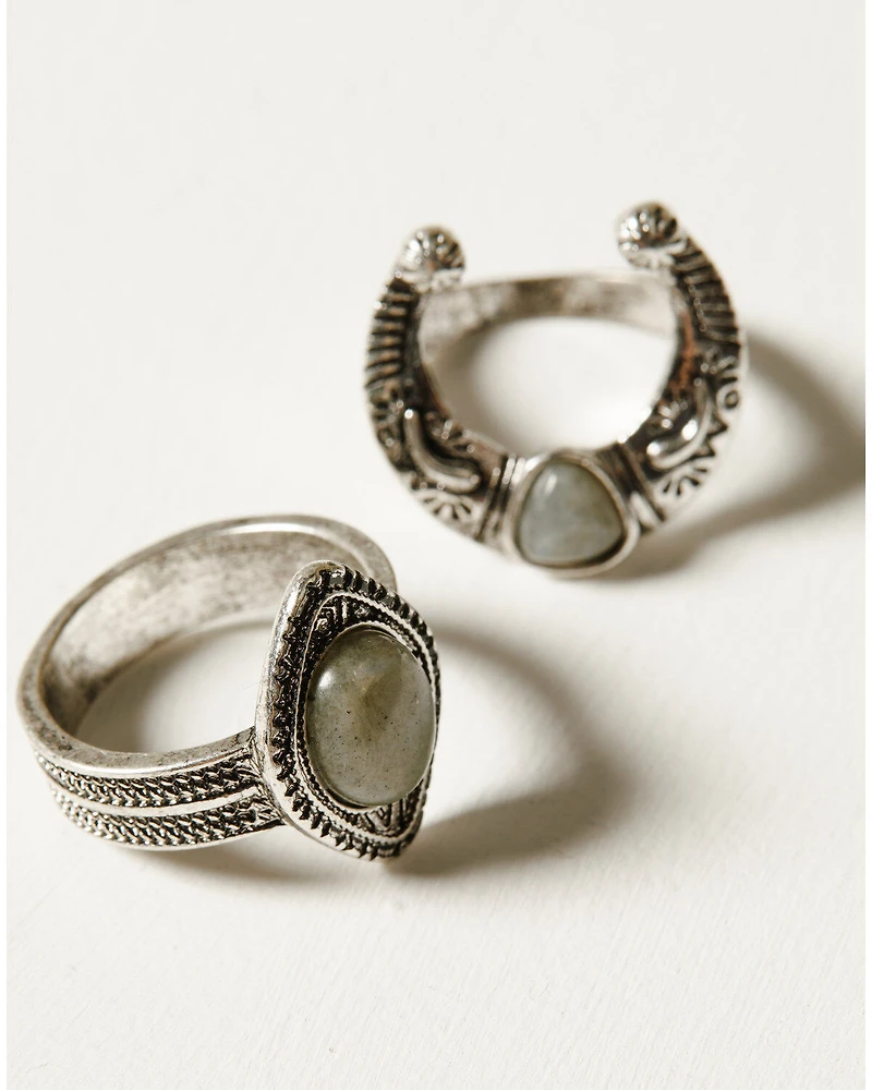 Shyanne Women's Soleil Squash Blossom Ring Set - 5 Piece