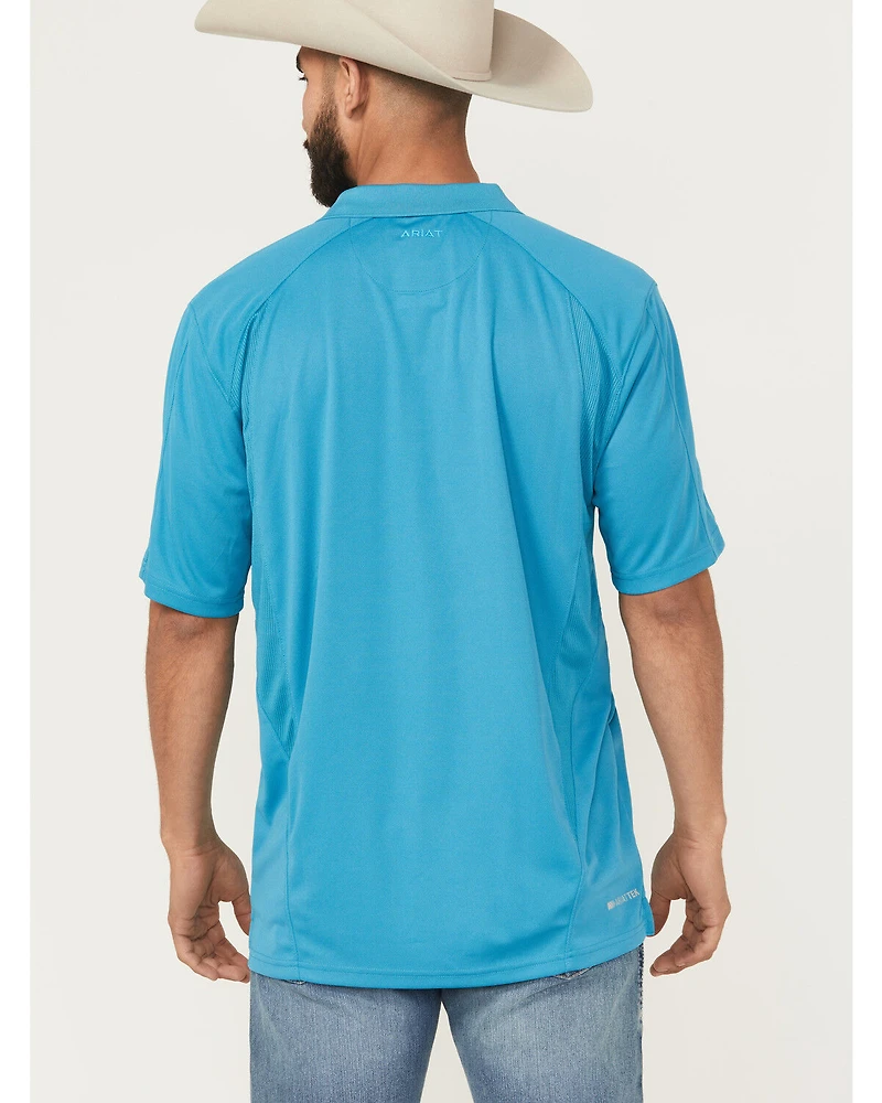 Ariat Men's AC Solid Short Sleeve Button-Down Polo Shirt