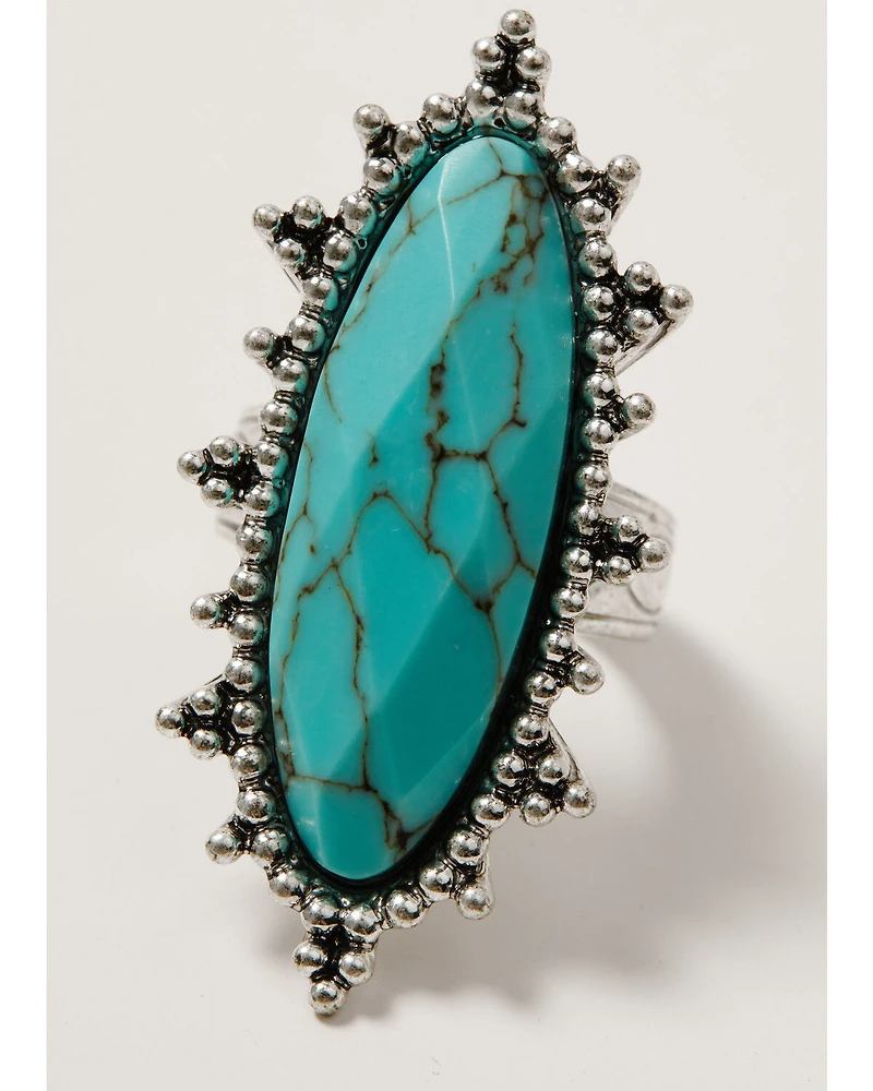 Lainey Wilson Women's Hold Me Faceted Oval Statement Ring