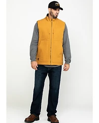 Hawx Men's Khaki Canvas Sherpa Lined Work Vest