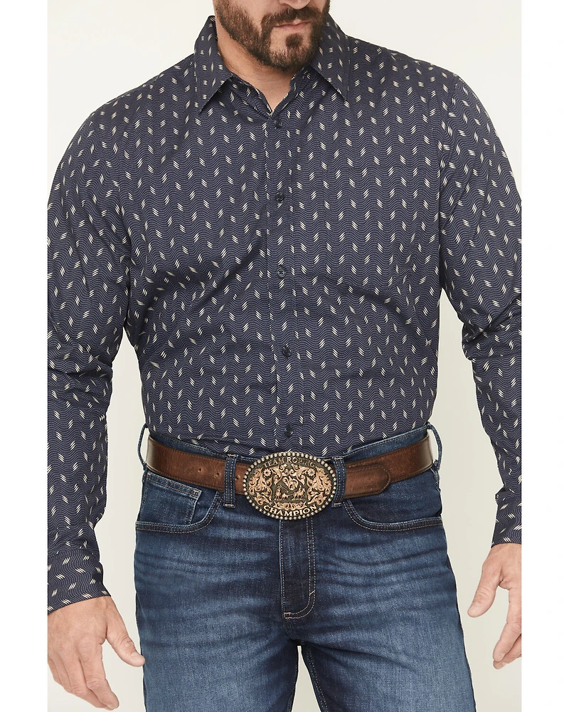 Gibson Trading Co Men's Zig Zag Geo Print Long Sleeve Button-Down Western Shirt