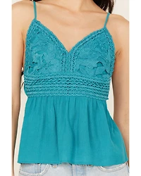 Shyanne Women's Lace Bustier Crinkle Top