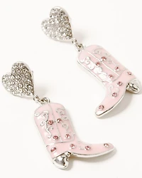 Shyanne Women's Boot and Heart Statement Earrings