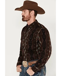 Scully Men's Jacquard Southwestern Stripe Long Sleeve Snap Shirt