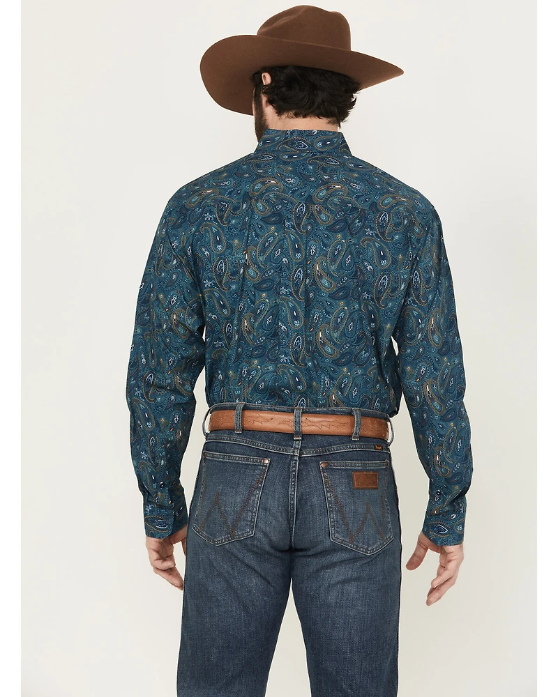 Cinch Men's Paisley Print Long Sleeve Button-Down Western Shirt