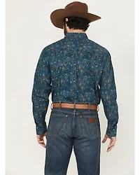 Cinch Men's Paisley Print Long Sleeve Button-Down Western Shirt