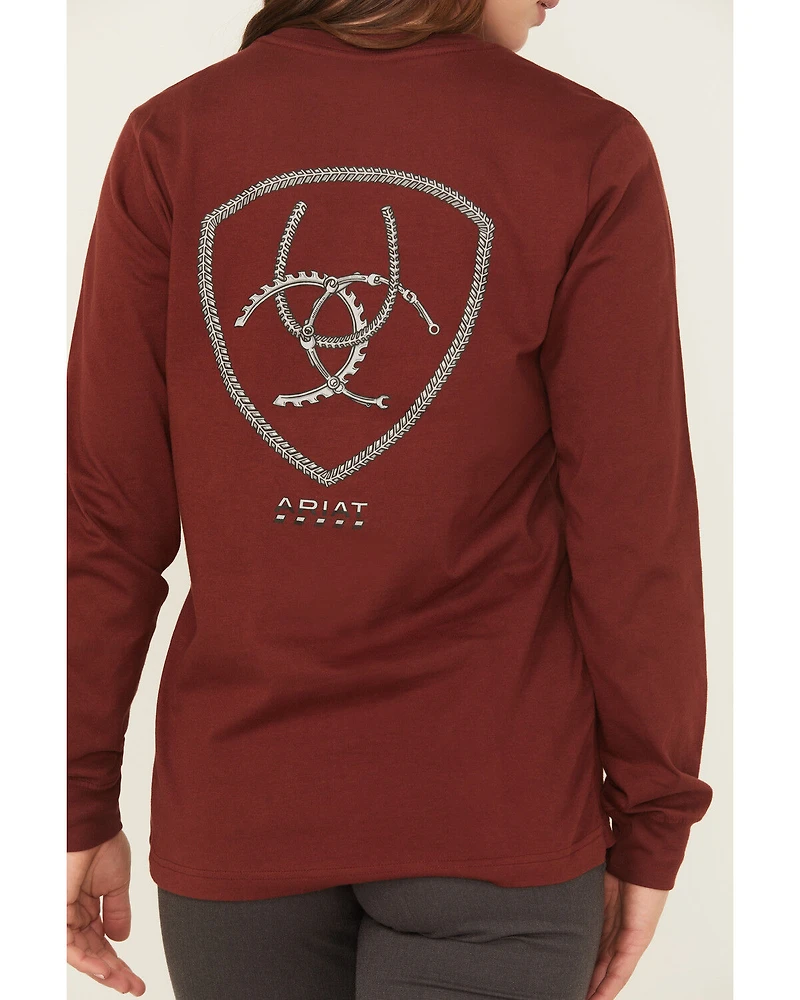Ariat Women's Rebar Cotton Strong Workshop Logo Long Sleeve Graphic Tee