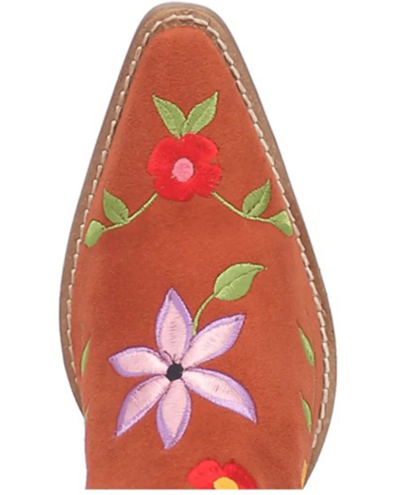 Dingo Women's Flower Power Suede Tall Western Boots - Snip Toe