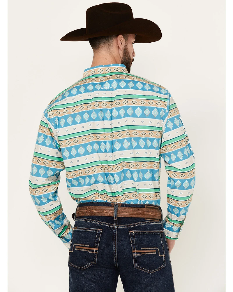Ariat Men's Team Christian Horz Southwestern Striped Long Sleeve Button-Down Western Shirt - Tall