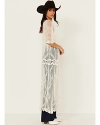 Shyanne Women's Long Knit Lace Kimono