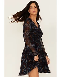 Shyanne Women's Floral Print Long Sleeve Mini Dress