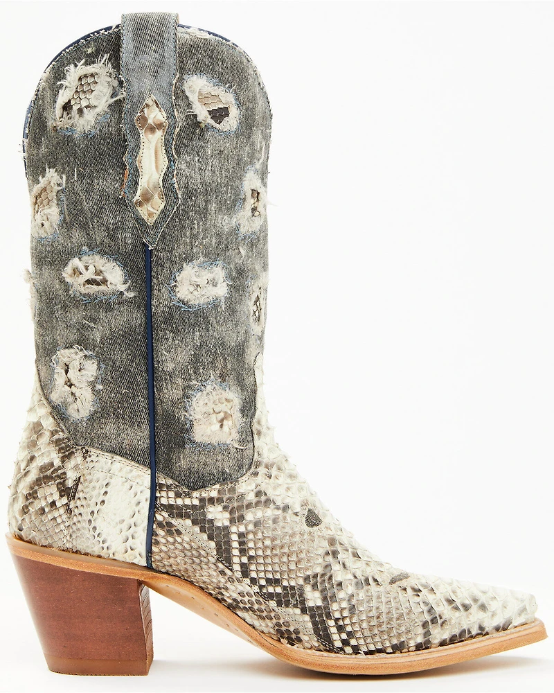 Dan Post Women's Exotic Python Western Boots - Snip Toe