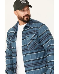 Brixton Men's Bowery Plaid Print Long Sleeve Button-Down Stretch Flannel Shirt