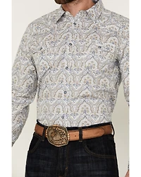 Cody James Men's Railroad Paisley Print Long Sleeve Snap Western Shirt