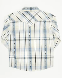Cody James Toddler Boys' Western Wind Plaid Print Long Sleeve Snap Shirt