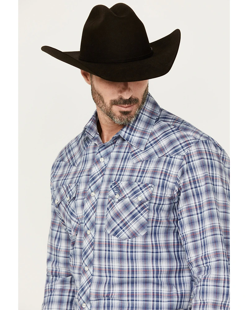 Wrangler Retro Men's Plaid Print Long Sleeve Snap Western Shirt