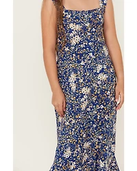 Cotton & Rye Girls' Floral Print Button-Down Maxi Dress