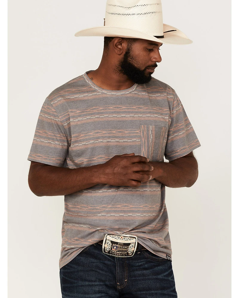 Rock & Roll Denim Men's Striped Short Sleeve Pocket T-Shirt