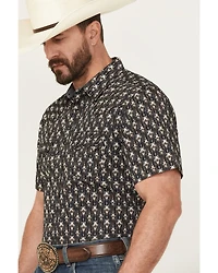 Cody James Men's Alpine Southwestern Stripe Print Short Sleeve Snap Western Shirt