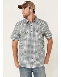 Moonshine Spirit Men's Santa Fe Dobby Plaid Short Sleeve Snap Western Shirt