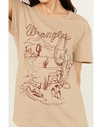 Wrangler Women's Cactus Scene Short Sleeve Graphic Tee