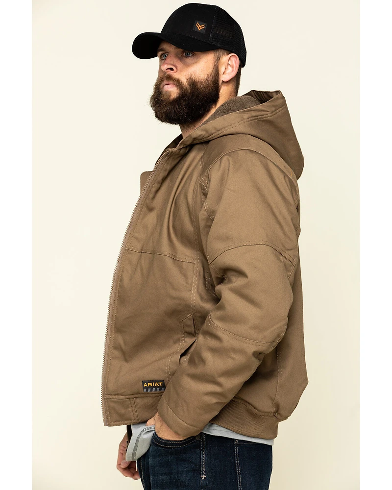 Ariat Men's Field Khaki Rebar Duracanvas Hooded Work Jacket