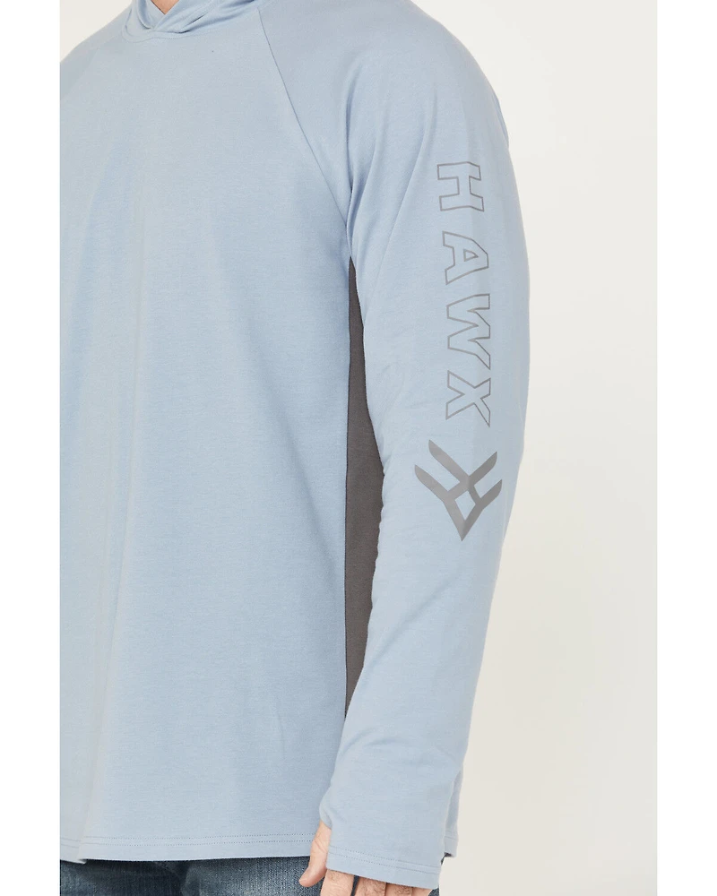 Hawx Men's Sundown Colorblock Hooded Long Sleeve T-Shirt