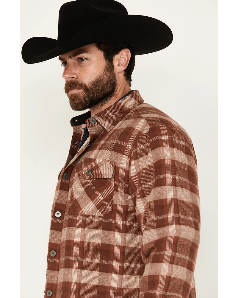 Dakota Grizzly Men's Ivan Plaid Print Sherpa Lined Flannel Shirt Jacket