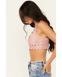 Wishlist Women's Strappy Lace Applique Scallop Bralette