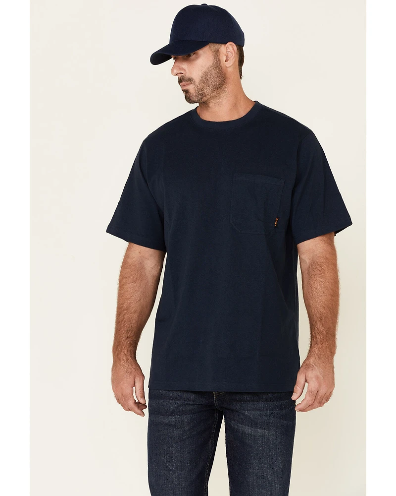 Hawx Men's Solid Navy Forge Short Sleeve Work Pocket T-Shirt - Big