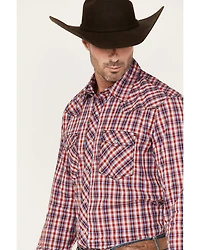 Wrangler 20X Men's Plaid Print Competition Advanced Comfort Long Sleeve Pearl Snap Western Shirt