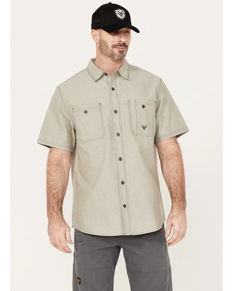 Hawx Men's Oxford Short Sleeve Button-Down Work Shirt