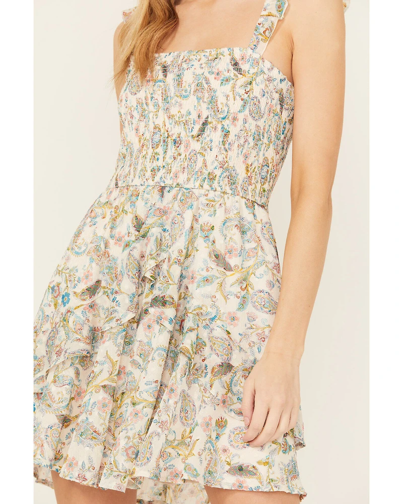 Ash & Violet Women's Floral Print Sleeveless Mini Dress