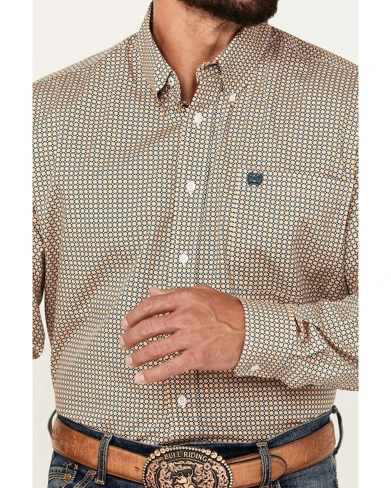 Cinch Men's Geo Print Long Sleeve Button-Down Western Shirt