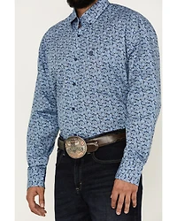 George Strait by Wrangler Men's Paisley Print Long Sleeve Button-Down Western Shirt