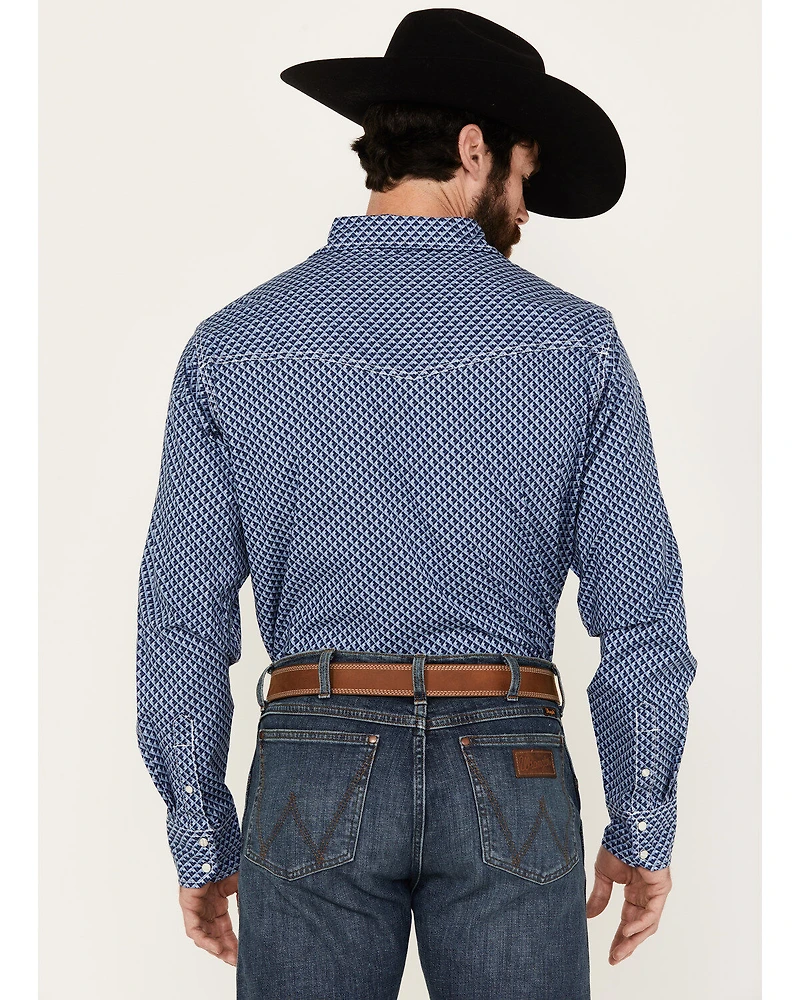 Wrangler 20X Men's Advanced Comfort Geo Print Long Sleeve Snap Western Shirt