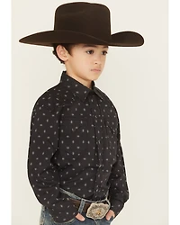 Roper Boys' Dotted Long Sleeve Snap Western Shirt
